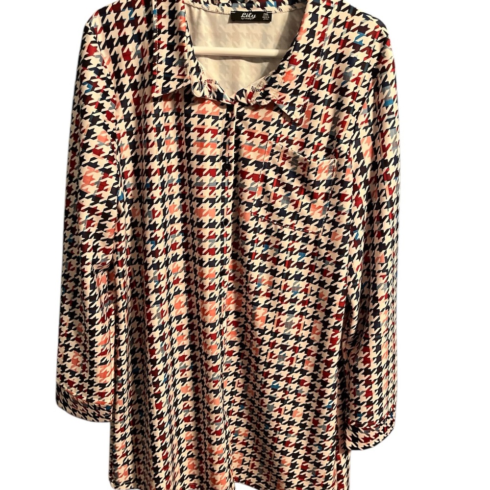 Etcetera Houndstooth Blouse